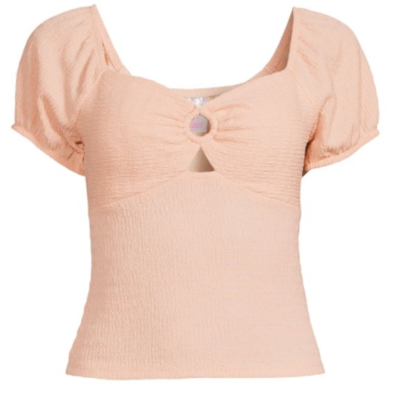 No Boundaries Juniors Pucker Knit Keyhole Top Size Small - Picture 2 of 10